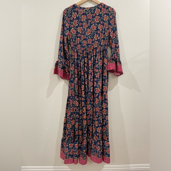 Anthropologie x Boemo Floral Bohemian Flowy Maxi Dress Size Medium - Picture 11 of 16